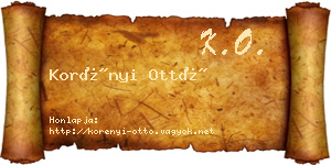 Korényi Ottó névjegykártya