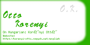 otto korenyi business card